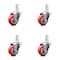 Service Caster 3.5 Inch Red Polyurethane Wheel Swivel 7/8 Inch Square Stem Caster Set SCC SCC-SQ20S3514-PPUB-RED-78-4 - alternate 2